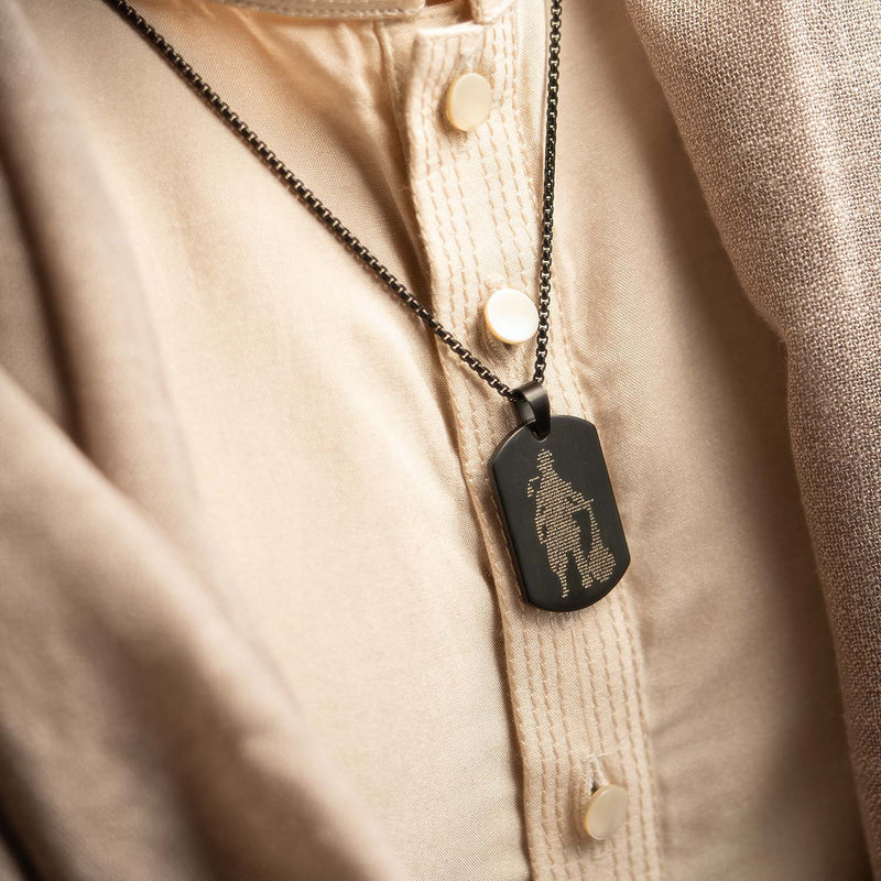Lord Hanuman Chalisa Pendant Necklace | Black Spiritual Jewelry