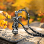 Lord Hanuman Gada Pendant with Chain | Hindu Spiritual Necklace for Men