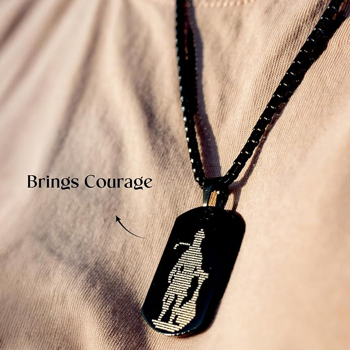 Lord Hanuman Chalisa Pendant Necklace | Black Spiritual Jewelry