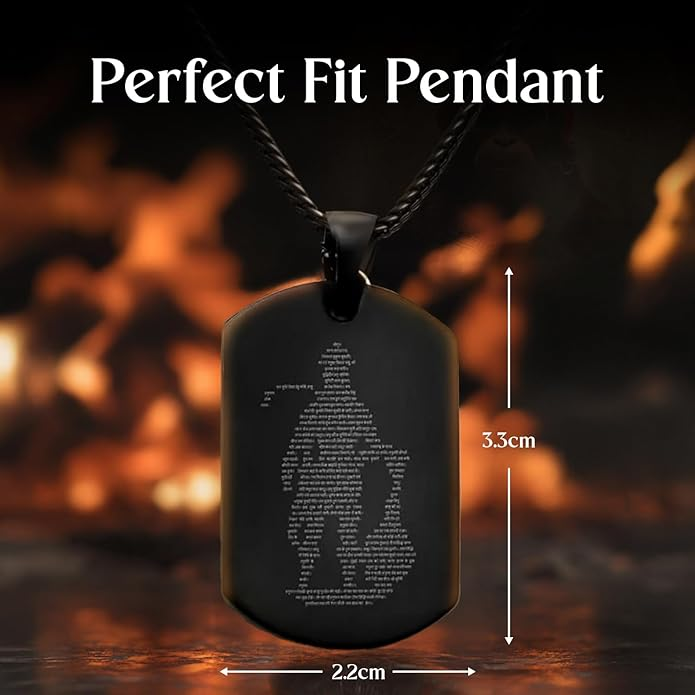 Lord Hanuman Chalisa Pendant Necklace | Black Spiritual Jewelry