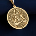 Shiva God Coin Pendant Necklace | Silver & Plated Options - Spiritual Protection Hindu Mythology