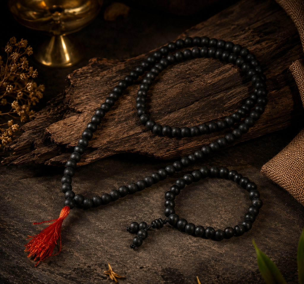 Karungali Malai with 8mm Karungali Bracelet