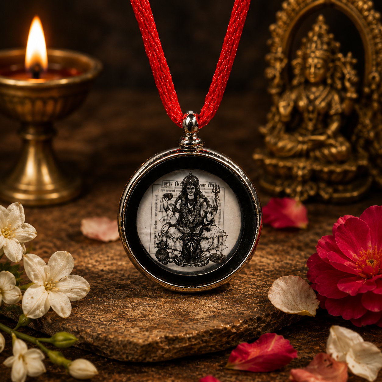 Maa Kamakhya Temple Pendant Necklace | Sacred Hindu Goddess Locket | Premium Spiritual Jewelry