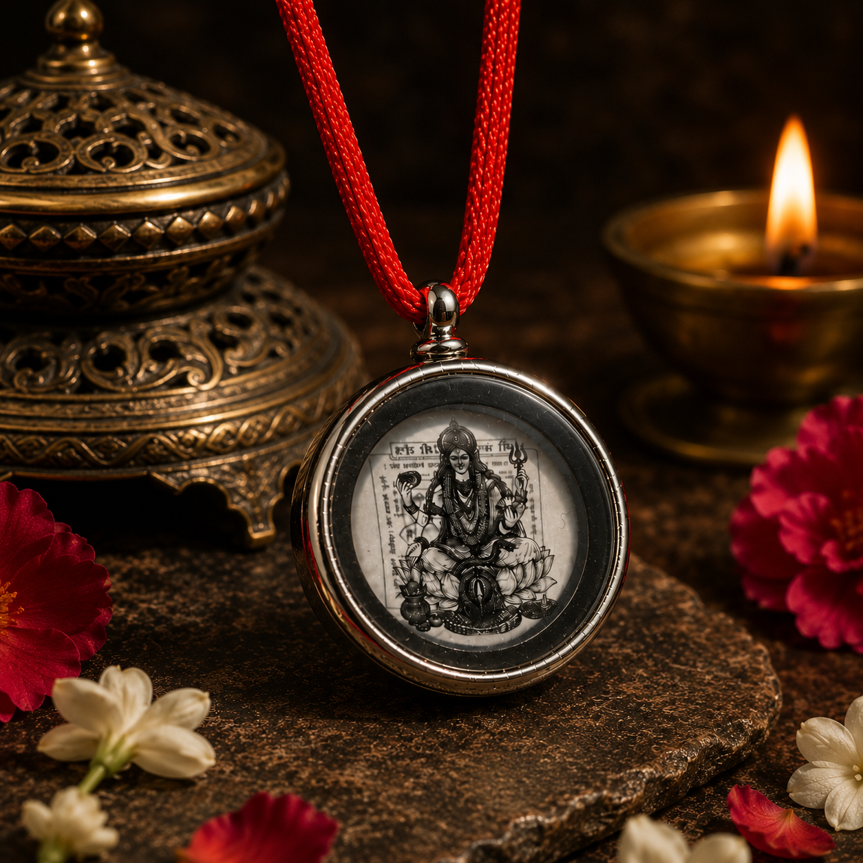 Maa Kamakhya Temple Pendant Necklace | Sacred Hindu Goddess Locket | Premium Spiritual Jewelry