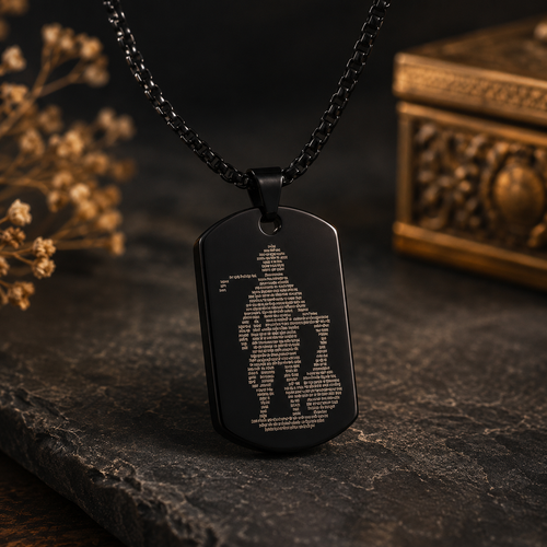 Lord Hanuman Chalisa Pendant Necklace | Black Spiritual Jewelry